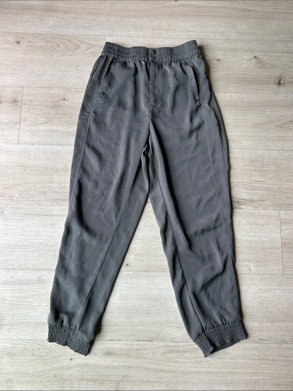 Elodie Women's Charcoal Elastic-Waist Trousers Size M